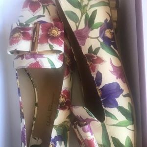 Ferragamo 7.5B Floral Vera Flat Loafers Shoes
